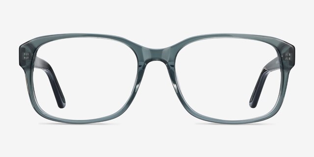 Tobias Clear Gray AcétateMontures de lunettes de vue d'EyeBuyDirect, Vue de Face