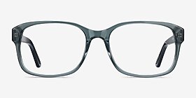 Tobias Clear Gray Acétate Montures de lunettes de vue d'EyeBuyDirect, Vue de Face