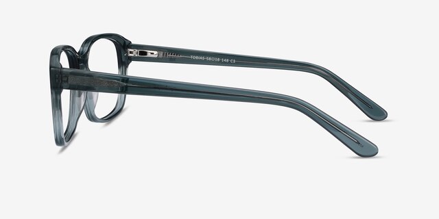 Tobias Clear Gray AcétateMontures de lunettes de vue d'EyeBuyDirect, Vue de Côté