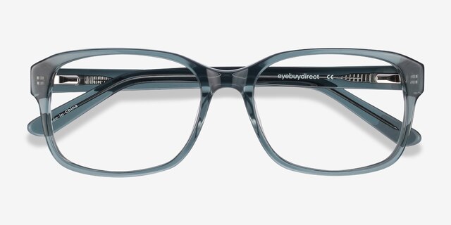 Tobias Clear Gray AcétateMontures de lunettes de vue d'EyeBuyDirect, Vue Rapprochée