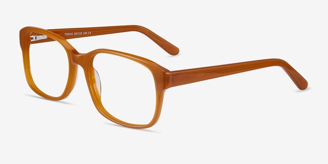 Tobias Mellow Yellow AcetateEyeglass Frames from EyeBuyDirect, Angle View