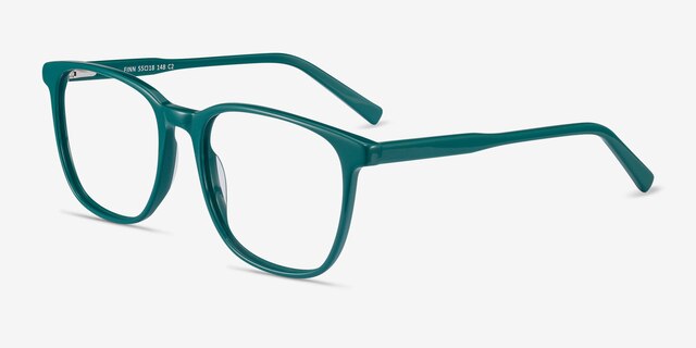 Finn Teal AcetateEyeglass Frames from EyeBuyDirect, Angle View