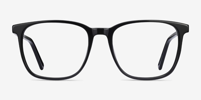Finn Noir AcétateMontures de lunettes de vue d'EyeBuyDirect, Vue de Face