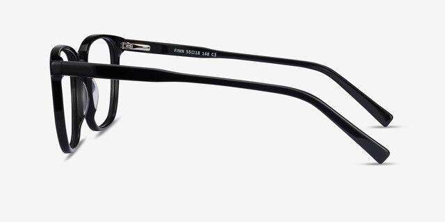 Finn Noir AcétateMontures de lunettes de vue d'EyeBuyDirect, Vue de Côté