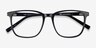 Finn Noir AcétateMontures de lunettes de vue d'EyeBuyDirect, Vue Rapprochée