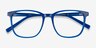 Finn Bleu AcétateMontures de lunettes de vue d'EyeBuyDirect, Vue Rapprochée