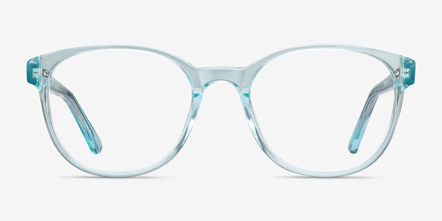 Gable Clear Blue AcetateEyeglass Frames from EyeBuyDirect, Front View
