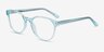 Gable Clear Blue AcetateEyeglass Frames from EyeBuyDirect, Angle View