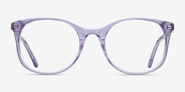 Greta Clear Purple AcétateMontures de lunettes de vue d'EyeBuyDirect, Vue de Face