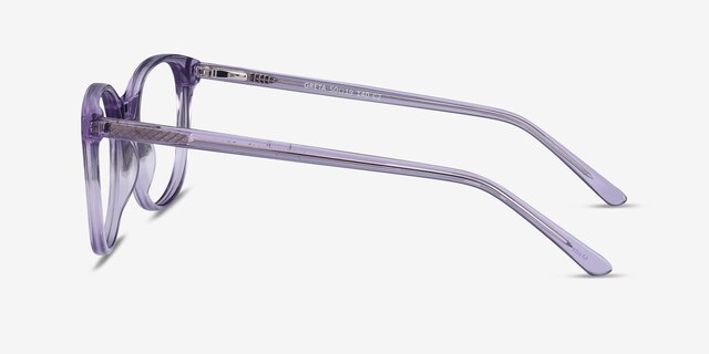 Greta Clear Purple AcétateMontures de lunettes de vue d'EyeBuyDirect, Vue de Côté