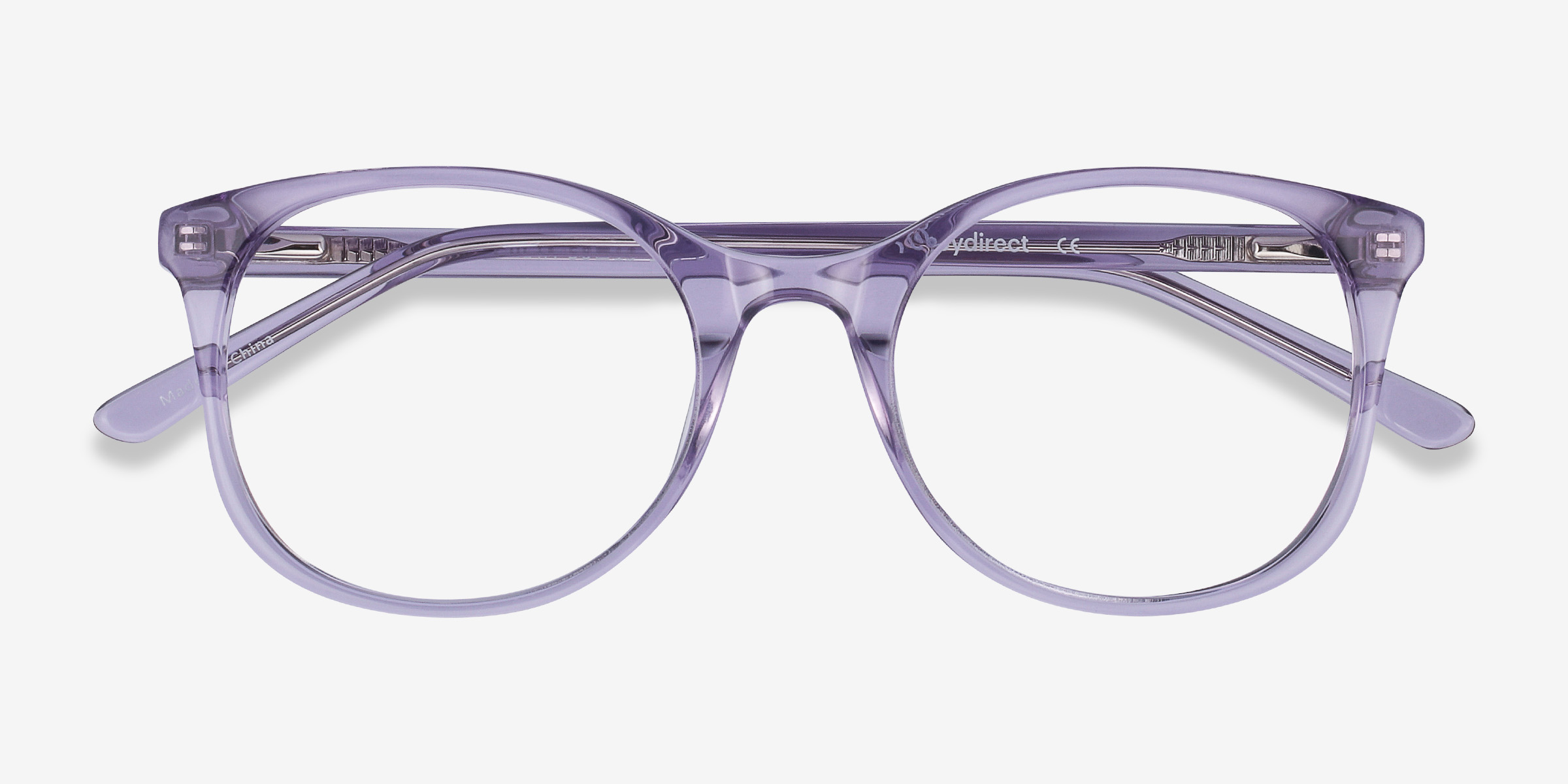 Greta Round Clear Purple Glasses for Women | Eyebuydirect