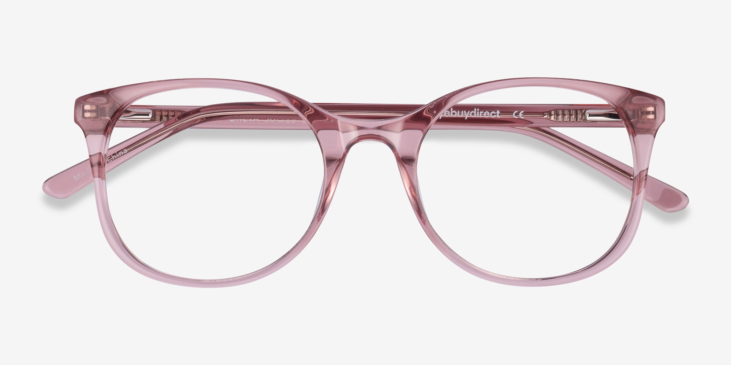 Greta Round Clear Pink Glasses for Women | Eyebuydirect Canada