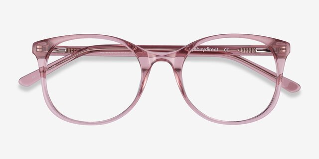 Greta Clear Pink AcetateEyeglass Frames from EyeBuyDirect, Closed View