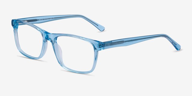 Pochi Blue AcetateEyeglass Frames from EyeBuyDirect, Angle View