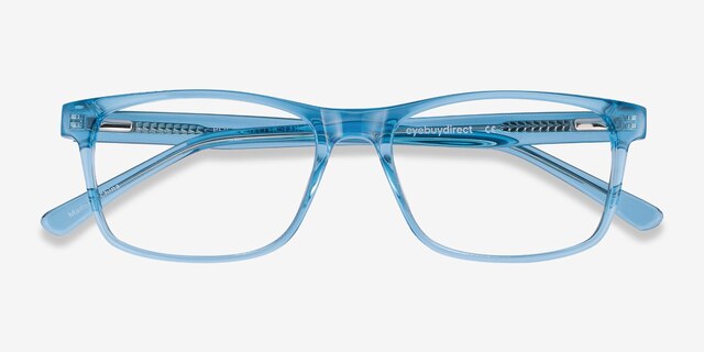 Pochi Blue AcetateEyeglass Frames from EyeBuyDirect, Closed View