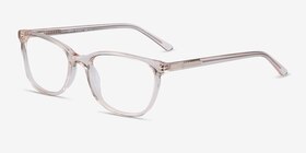 Lena Clear Beige Acétate Montures de lunettes de vue d'EyeBuyDirect, Vue d'Angle