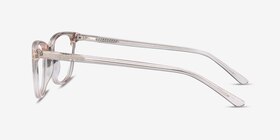Lena Clear Beige Acétate Montures de lunettes de vue d'EyeBuyDirect, Vue de Côté
