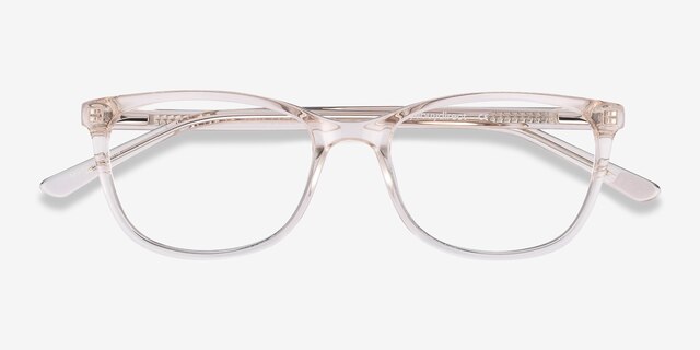 Lena Clear Beige AcetateEyeglass Frames from EyeBuyDirect, Closed View