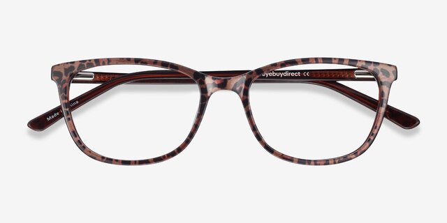 Lena Léopard AcétateMontures de lunettes de vue d'EyeBuyDirect, Vue Rapprochée