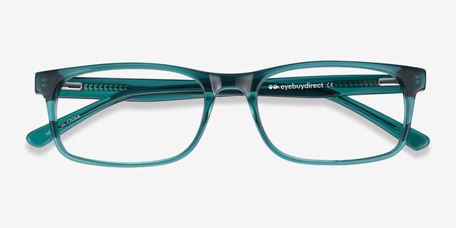 Vista Teal AcetateEyeglass Frames from EyeBuyDirect, Closed View