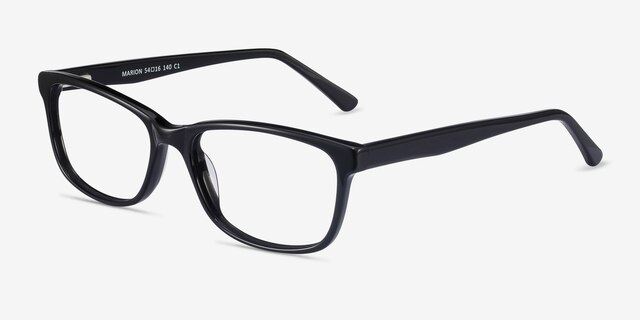 Marion Black AcetateEyeglass Frames from EyeBuyDirect, Angle View