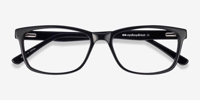 Marion Black AcetateEyeglass Frames from EyeBuyDirect, Closed View