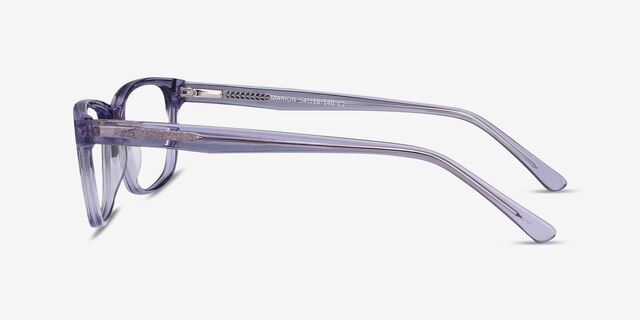 Marion Clear Purple AcetateEyeglass Frames from EyeBuyDirect, Side View