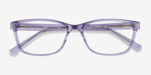 Marion Clear Purple AcetateEyeglass Frames from EyeBuyDirect, Closed View