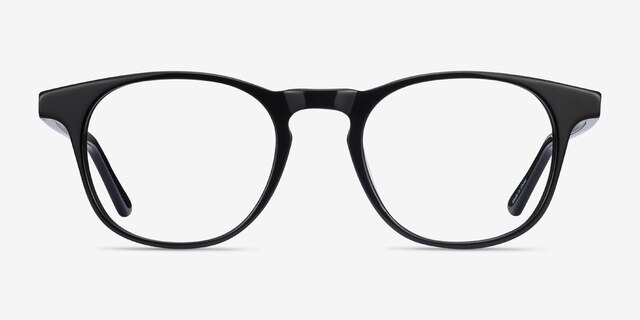 Alastor Black AcetateEyeglass Frames from EyeBuyDirect, Front View