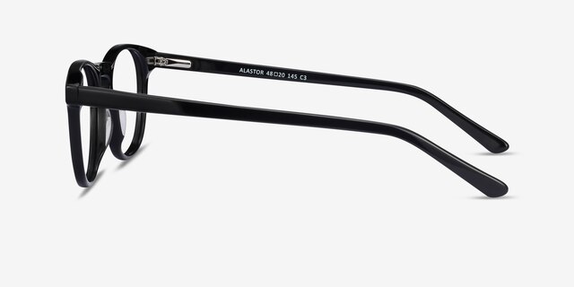 Alastor Black AcetateEyeglass Frames from EyeBuyDirect, Side View