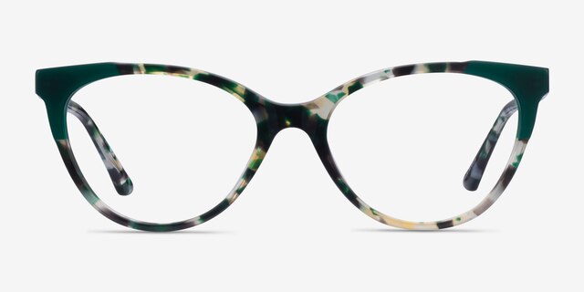 Dorset Green Tortoise AcétateMontures de lunettes de vue d'EyeBuyDirect, Vue de Face