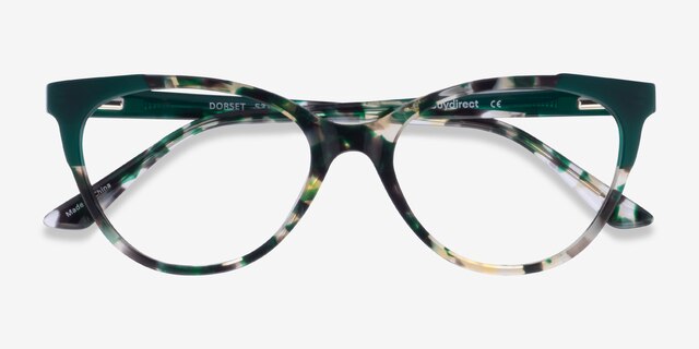 Dorset Green Tortoise AcétateMontures de lunettes de vue d'EyeBuyDirect, Vue Rapprochée