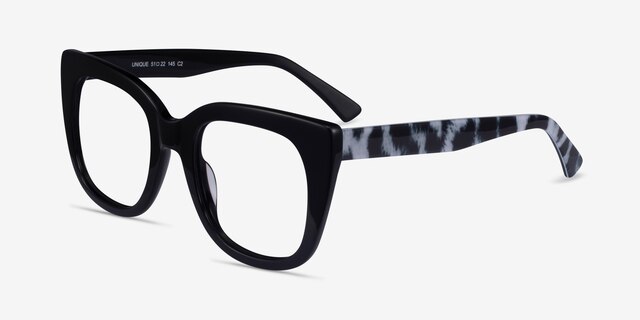 Unique Black & Panther AcetateEyeglass Frames from EyeBuyDirect, Angle View