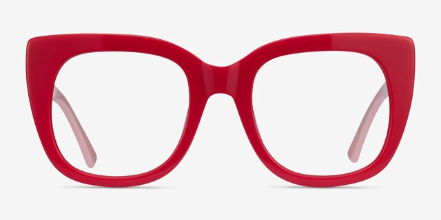 Unique Red & Pink AcetateEyeglass Frames from EyeBuyDirect, Front View