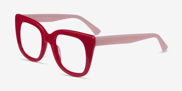 Unique Red & Pink AcetateEyeglass Frames from EyeBuyDirect, Angle View
