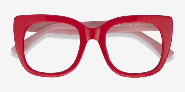 Unique Red & Pink AcetateEyeglass Frames from EyeBuyDirect, Closed View