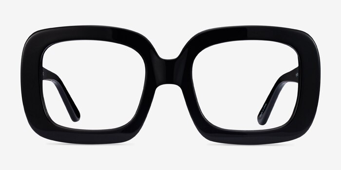 Gloria Noir Acétate Montures de lunettes de vue d'EyeBuyDirect