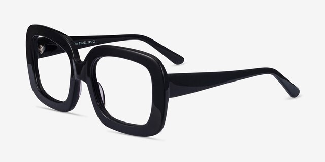 Gloria Black AcetateEyeglass Frames from EyeBuyDirect, Angle View