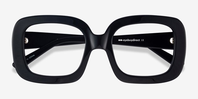 Gloria Black AcetateEyeglass Frames from EyeBuyDirect, Closed View