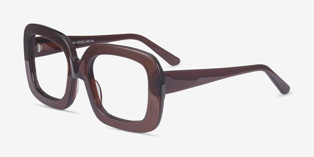 Gloria Brown AcetateEyeglass Frames from EyeBuyDirect, Angle View