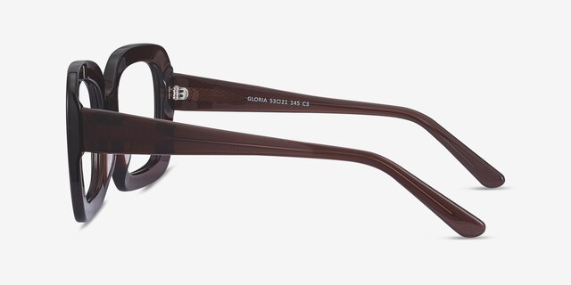 Gloria Brown AcetateEyeglass Frames from EyeBuyDirect, Side View