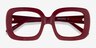 Gloria Burgundy AcétateMontures de lunettes de vue d'EyeBuyDirect, Vue Rapprochée