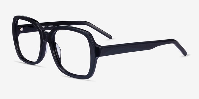 Renee Noir AcétateMontures de lunettes de vue d'EyeBuyDirect, Vue d'Angle