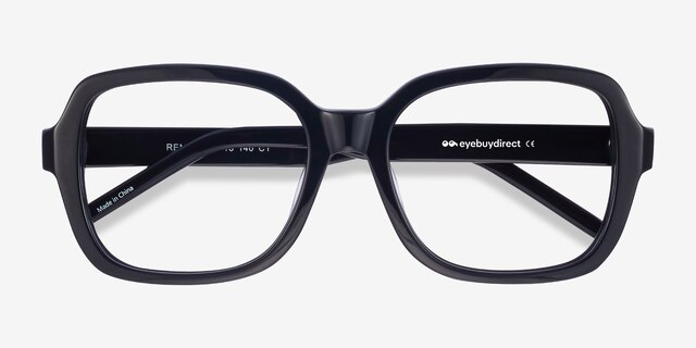 Renee Noir AcétateMontures de lunettes de vue d'EyeBuyDirect, Vue Rapprochée