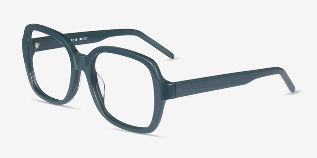 Renee Teal AcetateEyeglass Frames from EyeBuyDirect, Angle View