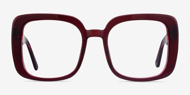 Heather Burgundy AcetateEyeglass Frames from EyeBuyDirect, Front View