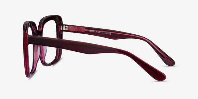 Heather Burgundy AcetateEyeglass Frames from EyeBuyDirect, Side View