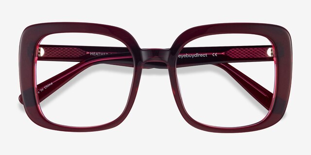 Heather Burgundy AcetateEyeglass Frames from EyeBuyDirect, Closed View