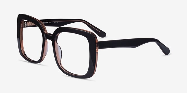 Heather Dark Coffee AcetateEyeglass Frames from EyeBuyDirect, Angle View