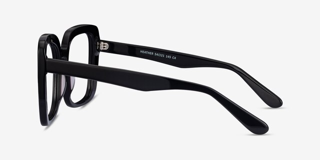 Heather Noir AcétateMontures de lunettes de vue d'EyeBuyDirect, Vue de Côté